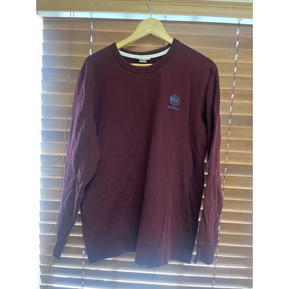REEBOK Classic Vintage Pullover Crew Neck Sweatshirt Men's Size XL MAROON
